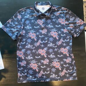 Tropical Print Polo Shirt for Men